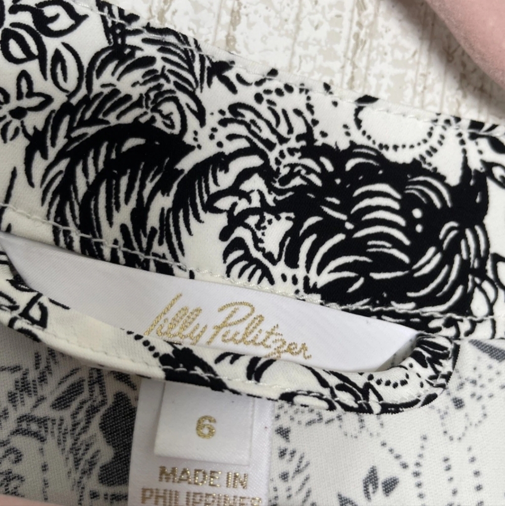 Lilly Pulitzer Size 6 Danika Tunic Dress Onyx Animal Magnetism - Picture 2 of 10
